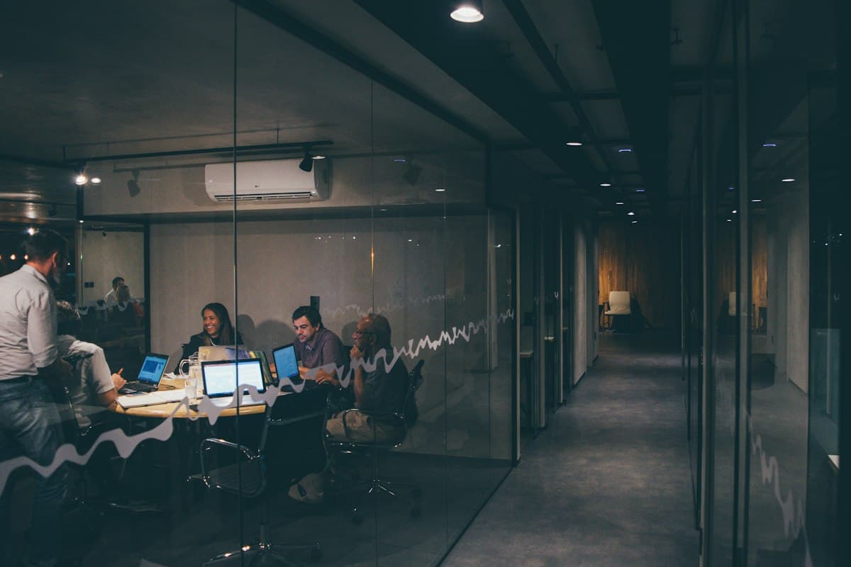 Team working in a modern office